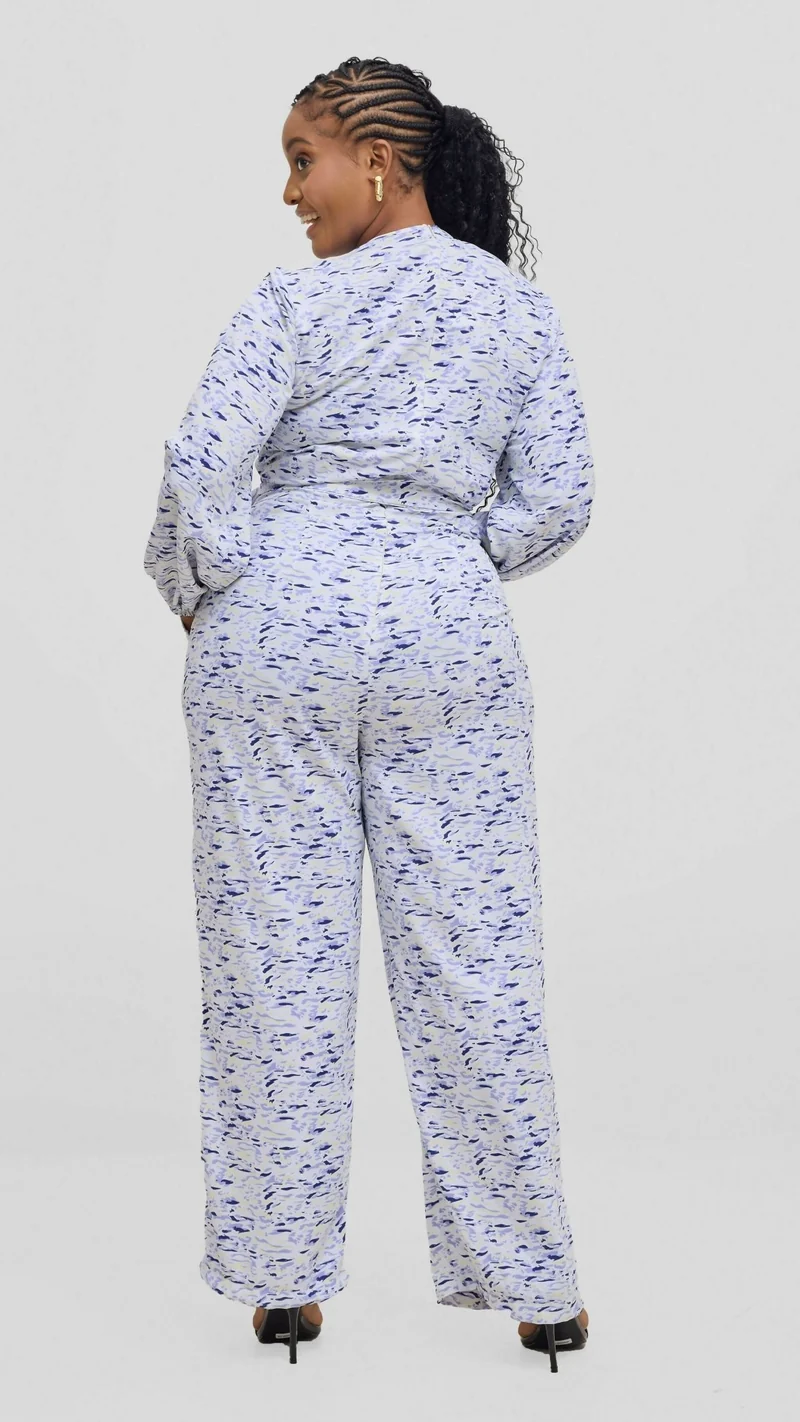 Lizola Aliyah Jumpsuit - Blue / Cream