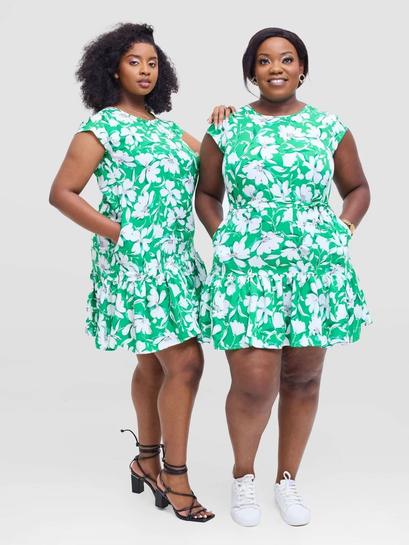 Lizola Ugoulo Shift Dress - Green / White / Black