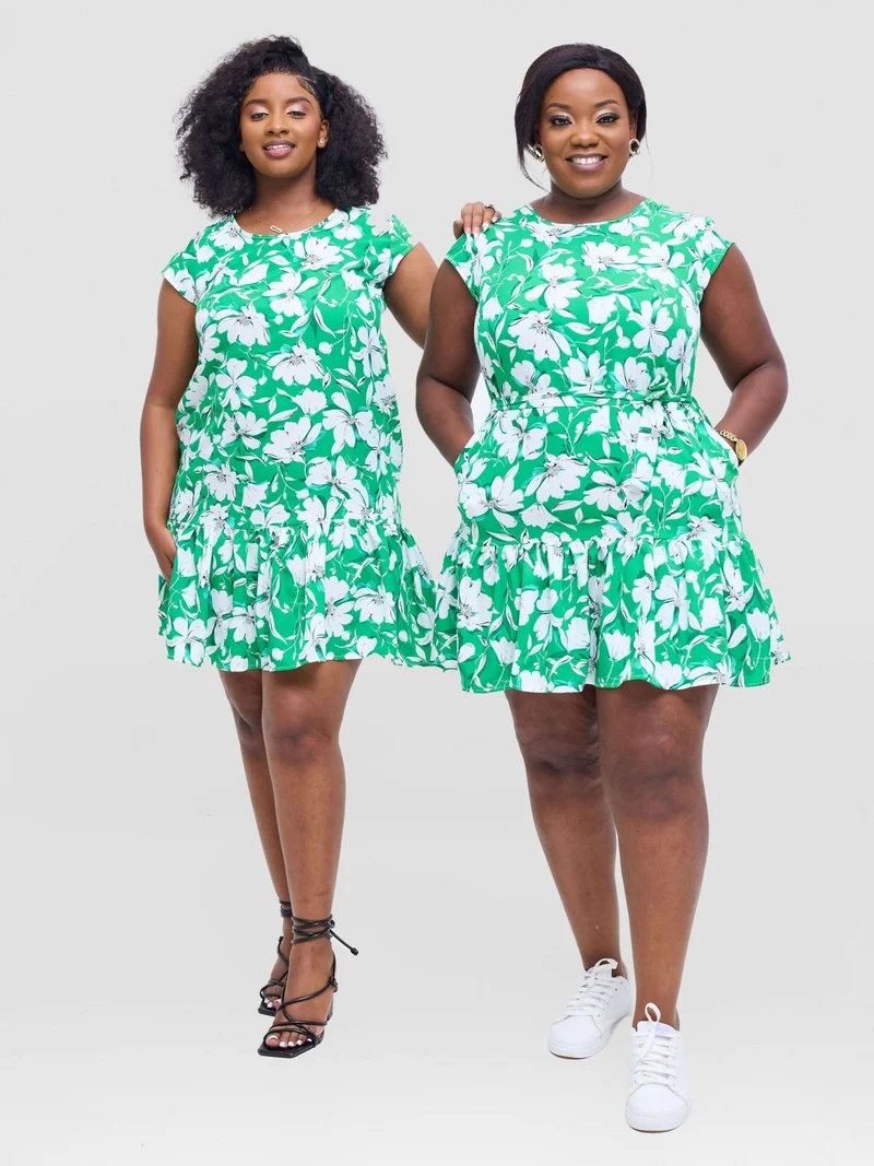Lizola Ugoulo Shift Dress - Green / White / Black