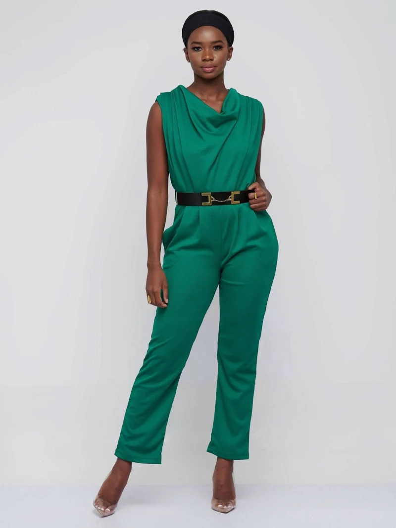 The Fashion Frenzy Inaya Jumpsuit - Green