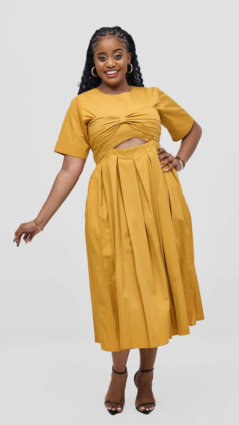 Izulu Maxwell Midi Dress - Mustard