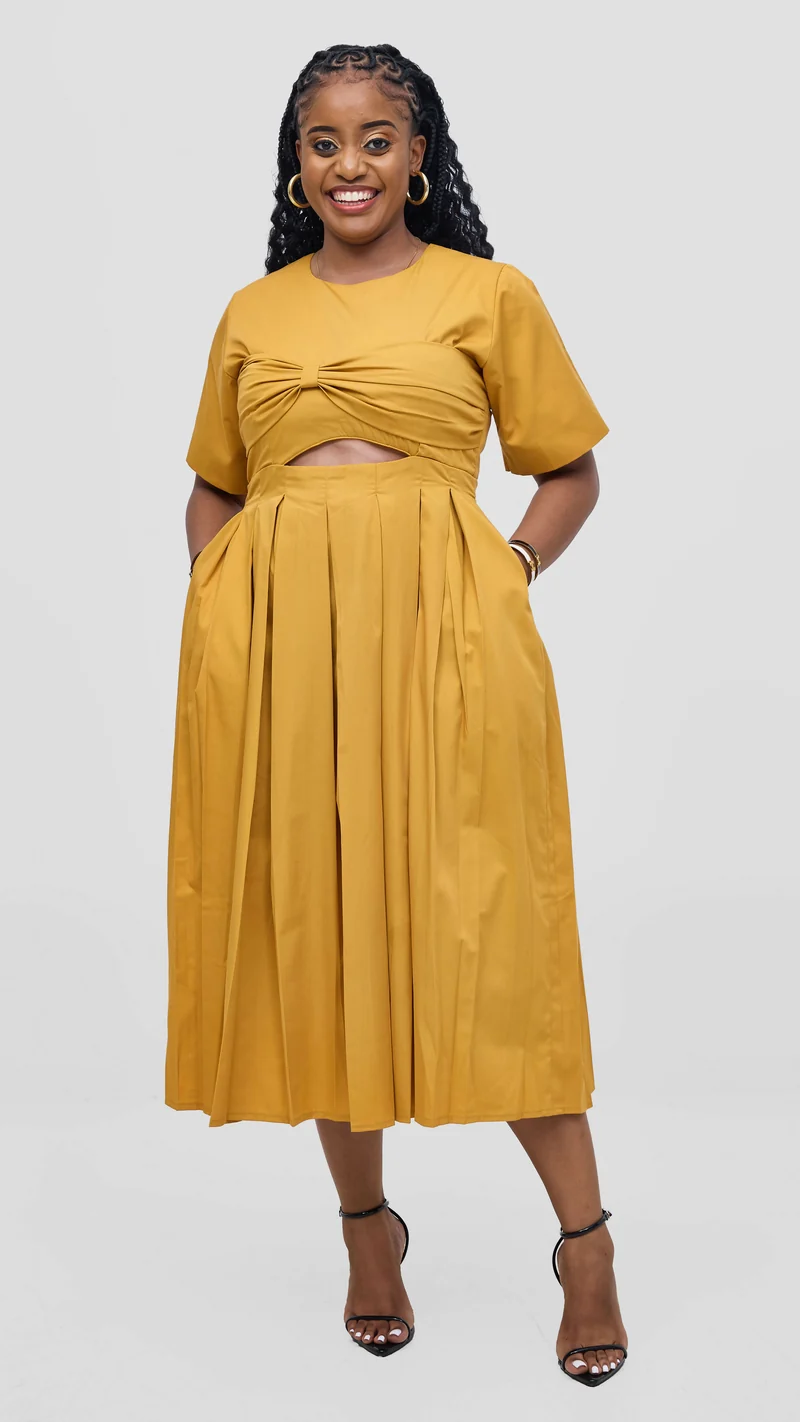 Izulu Maxwell Midi Dress - Mustard
