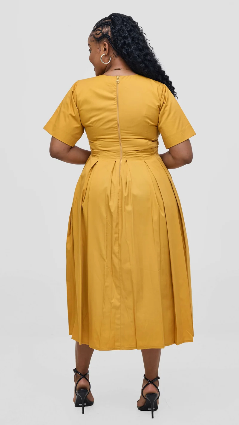 Izulu Maxwell Midi Dress - Mustard