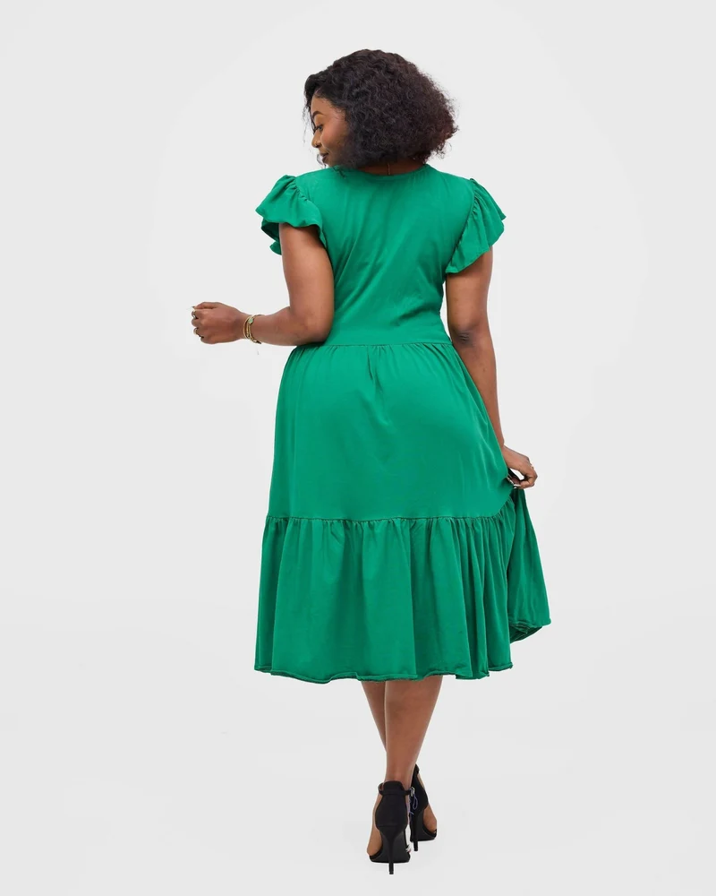 Gravio Fashions Emeria Midi Dress - Green