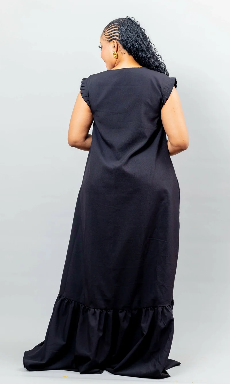 African Yuva Nova Dress - Black