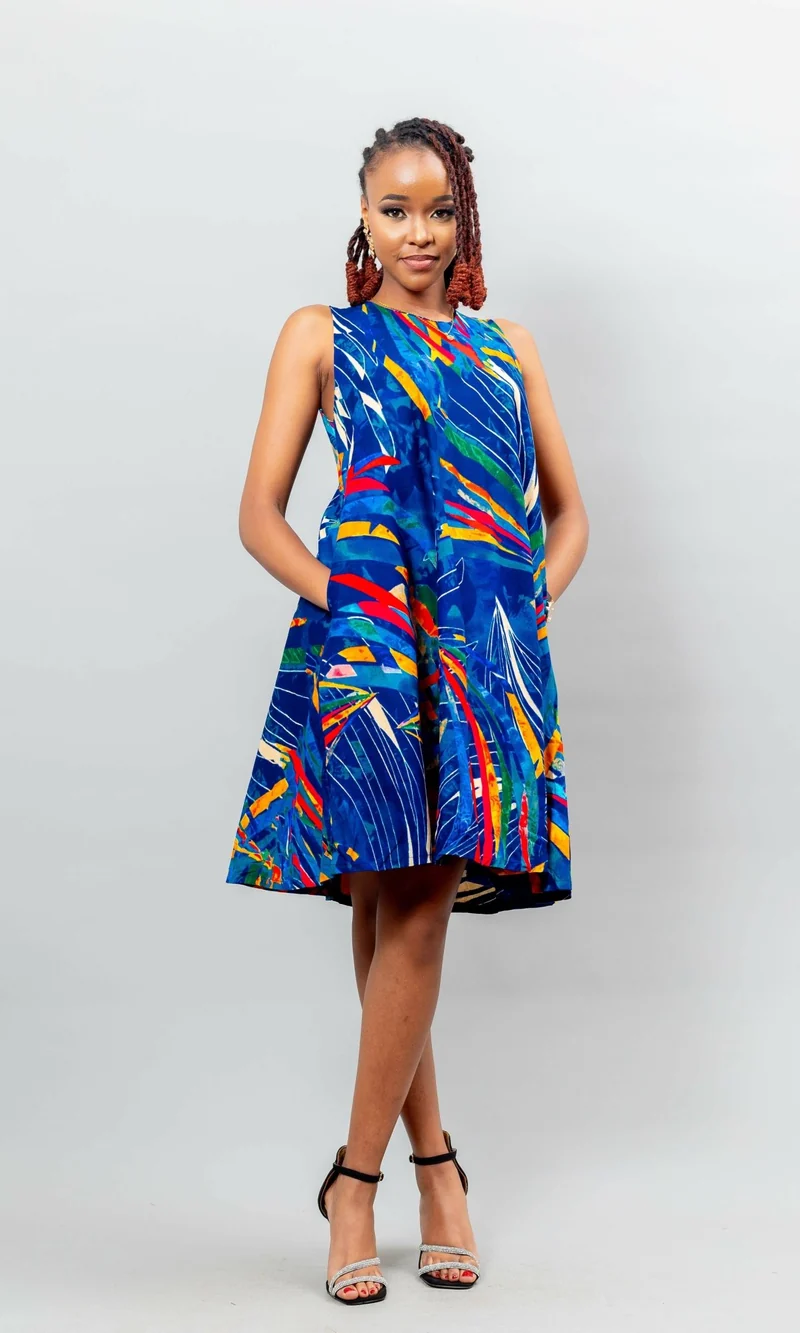 Afriwia Hazel Mini Dress - Ankara Print