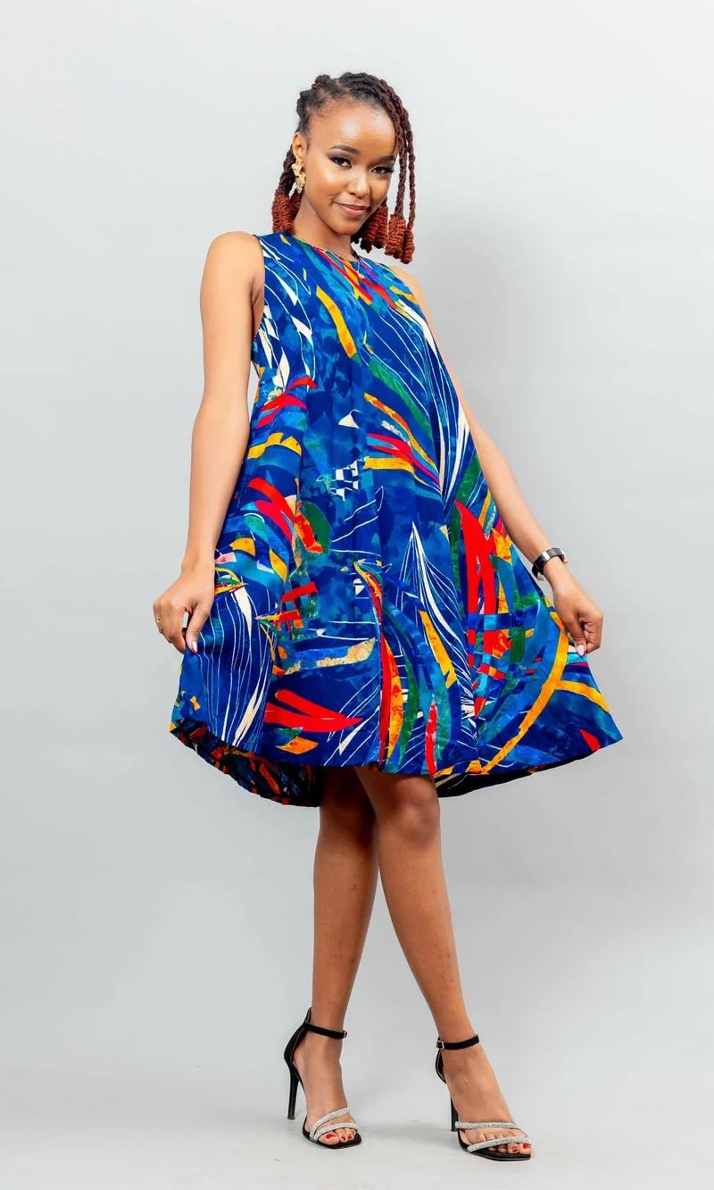 Afriwia Hazel Mini Dress - Ankara Print