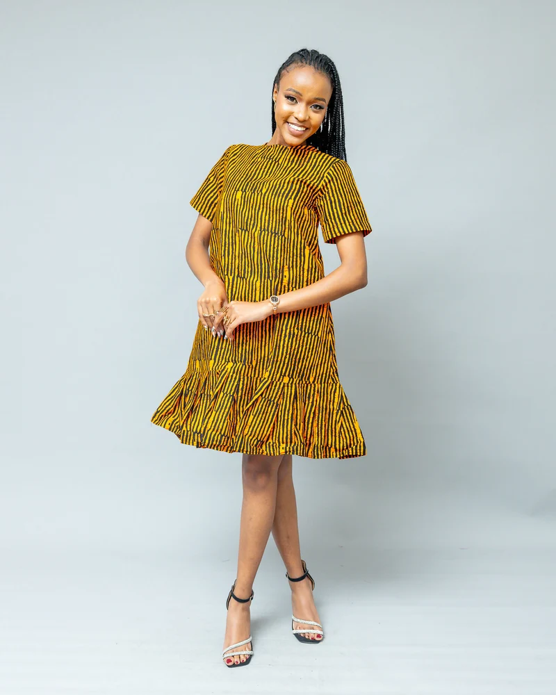 Afriwia Rafiki Shift Dress - Mustard