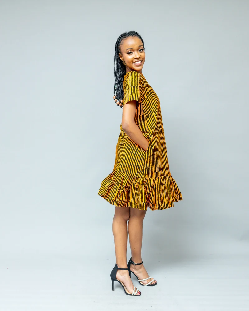 Afriwia Rafiki Shift Dress - Mustard