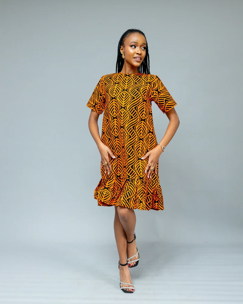 Afriwia Heri Shift Dress - Mustard