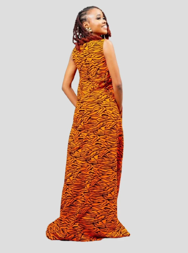 Afriwia Enterprise Ankara Dress - Orange