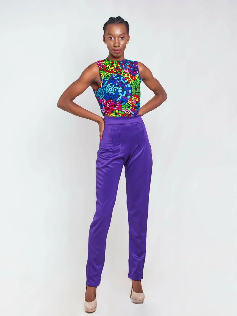 Da'Joy Fashions Thinta Pant Set - Purple