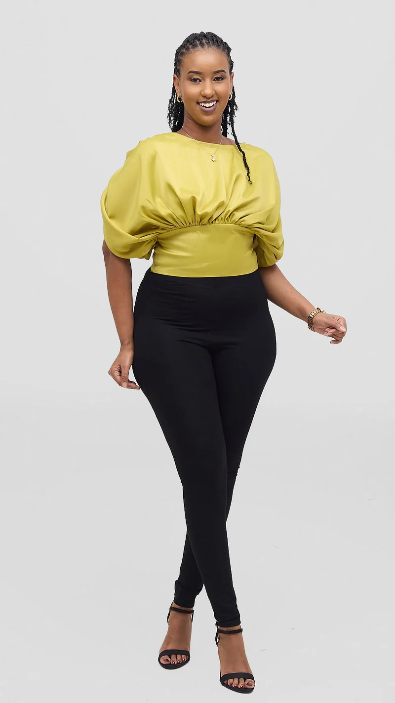 Marumara Creations Buhle Rouched Top - Green