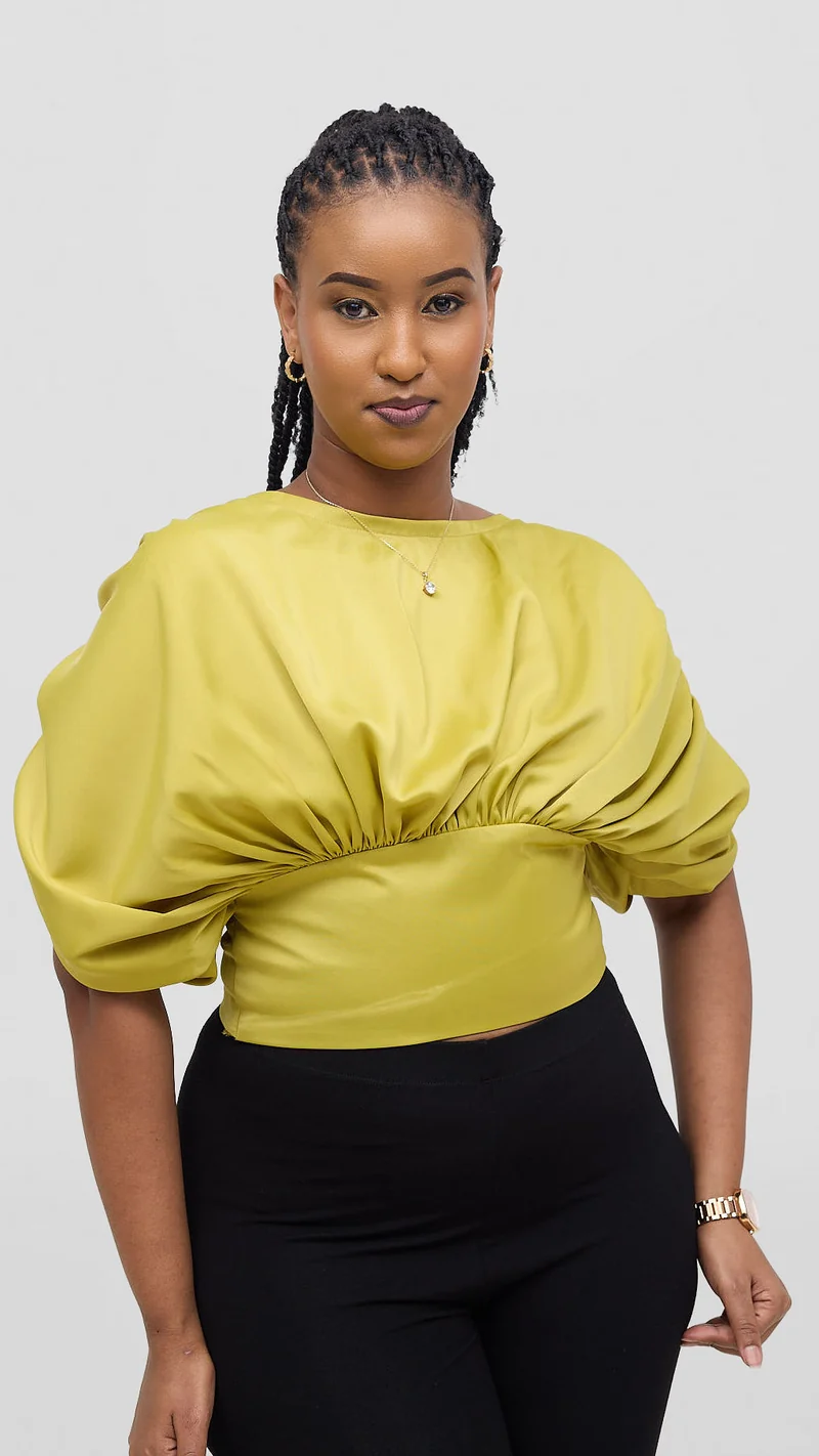 Marumara Creations Buhle Rouched Top - Green
