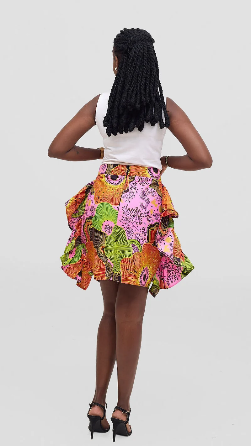 Marumara Creations Ayaba Ruffled Skirt - Multi Colored