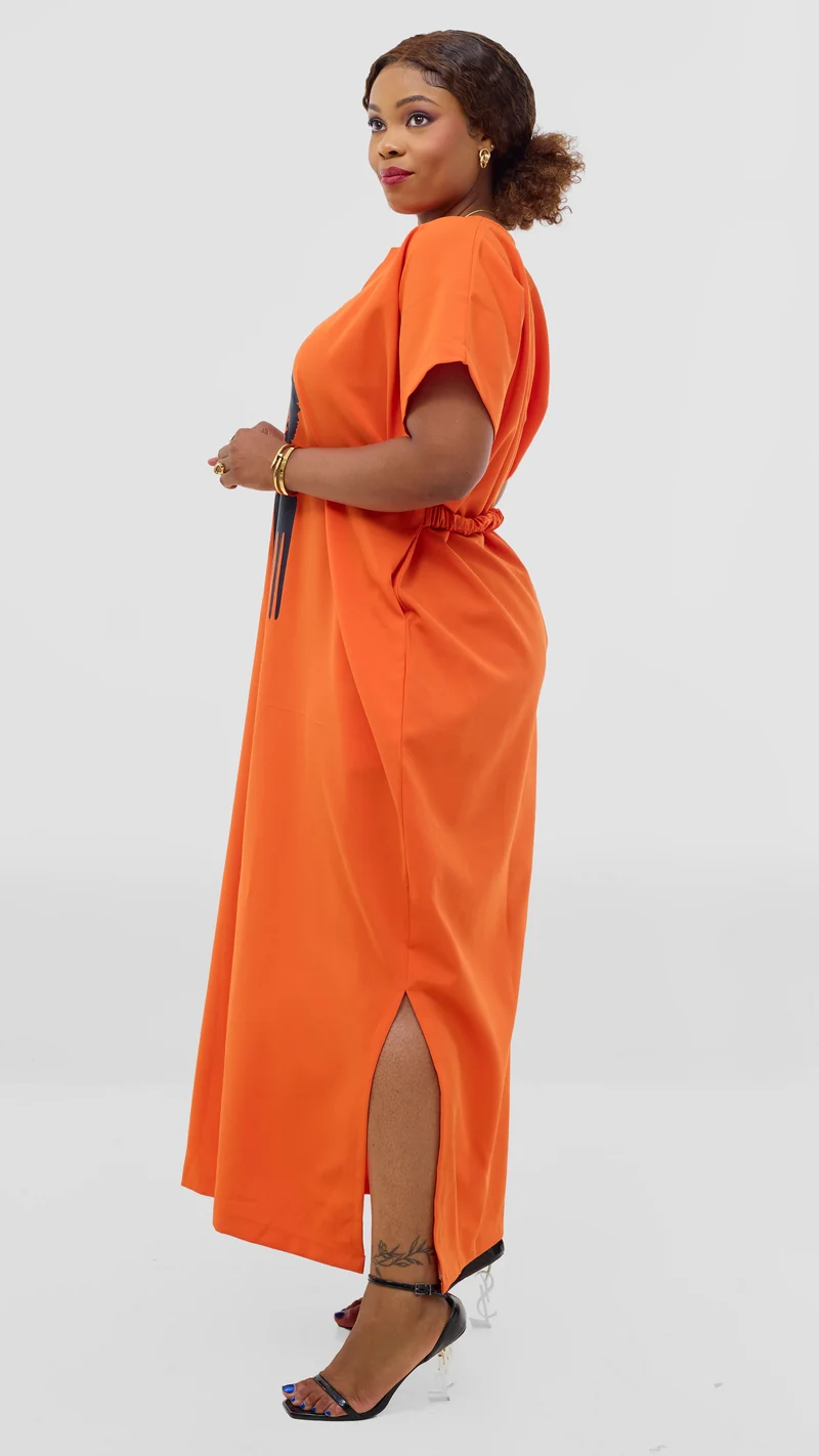 Shona Elegant Free Maxi Dress - Orange