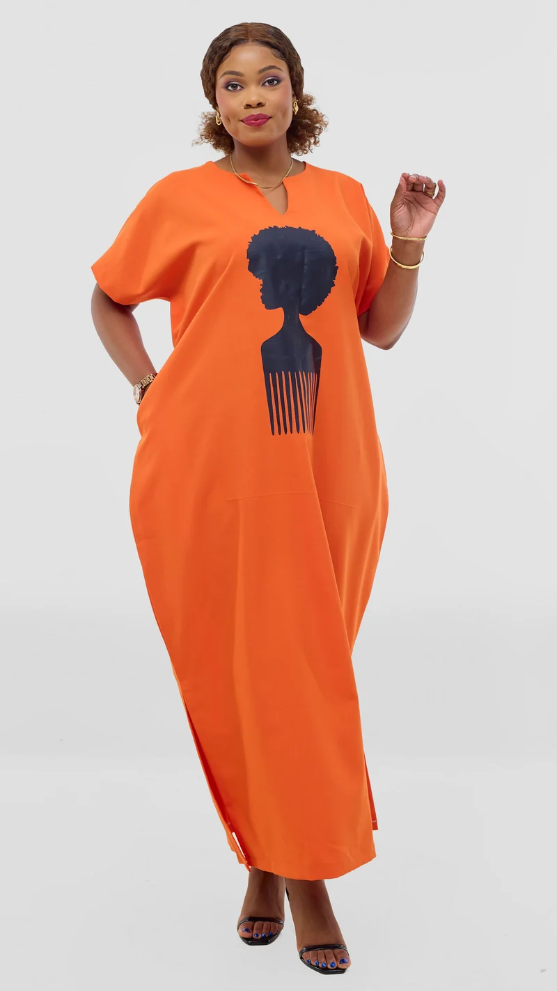 Shona Elegant Free Maxi Dress - Orange