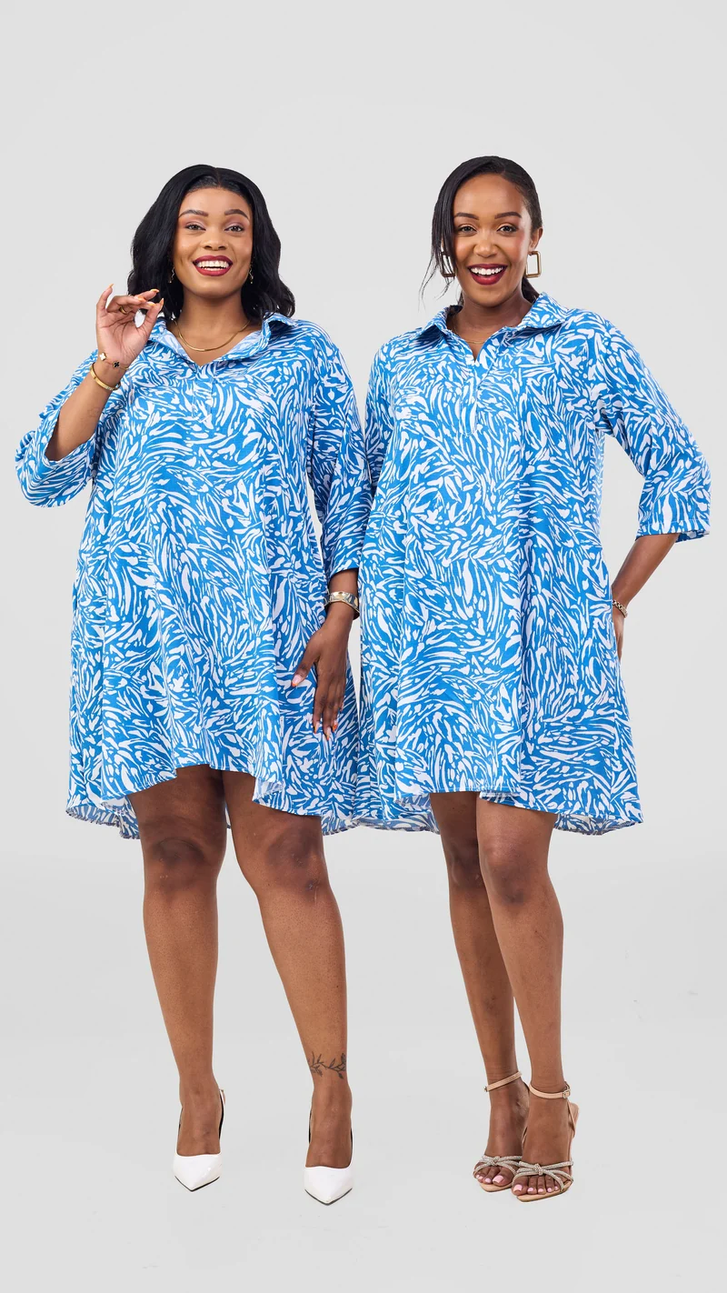 Phyls Collections Lisa Shift Dress - Sky Blue