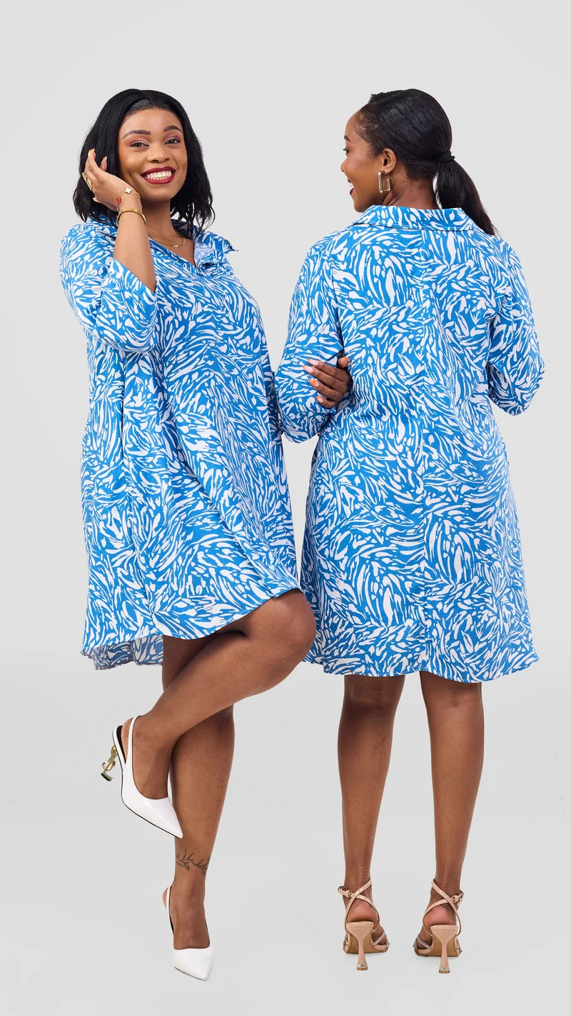 Phyls Collections Lisa Shift Dress - Sky Blue