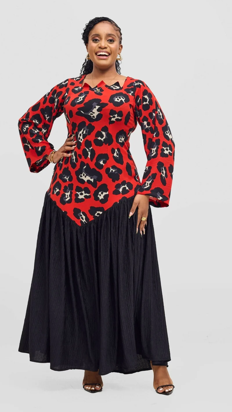 Inroses Glee Dress - Black / Red