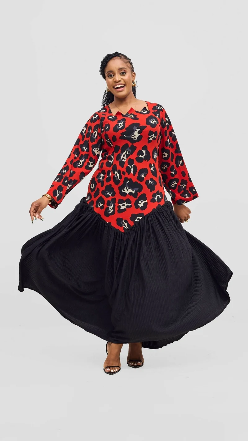 Inroses Glee Dress - Black / Red