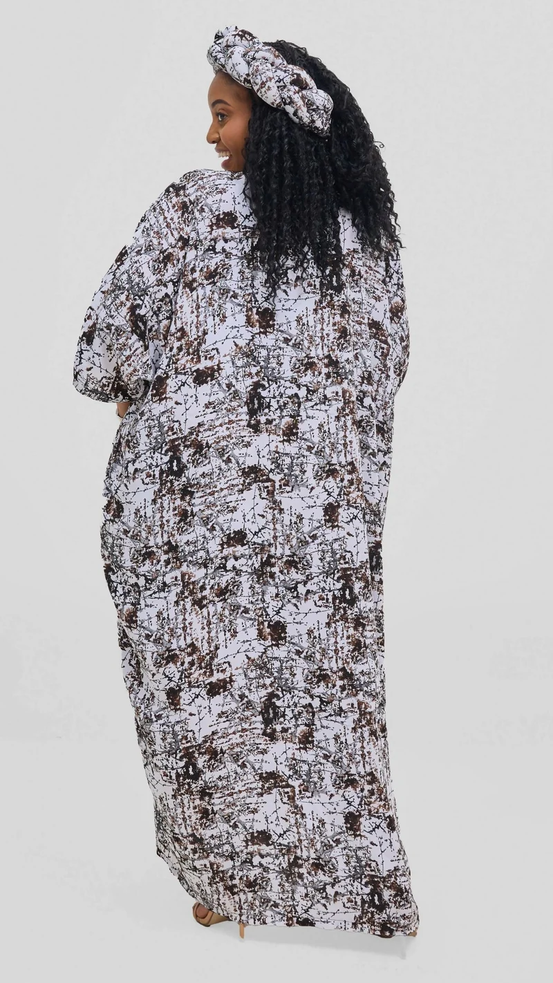 Hats And More Boho Charm Dress & Matching Headwrap - Abstract Print