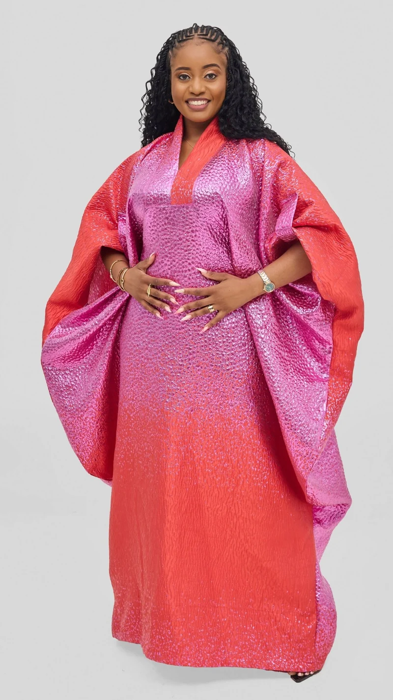 Hats and More Radiant Elegance Kaftan Dress - Pink