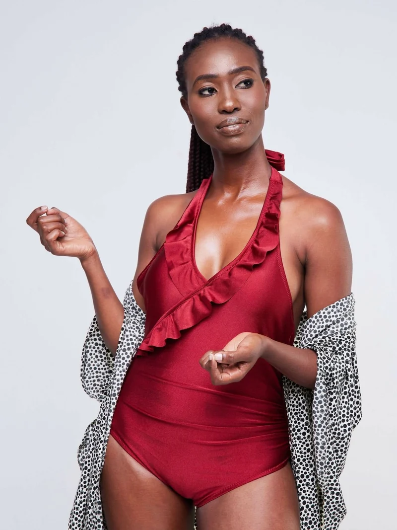 Wine Swimsuit - Red