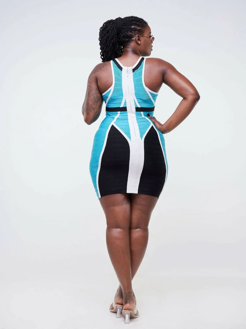 Tamera Bandage Dress - Blue
