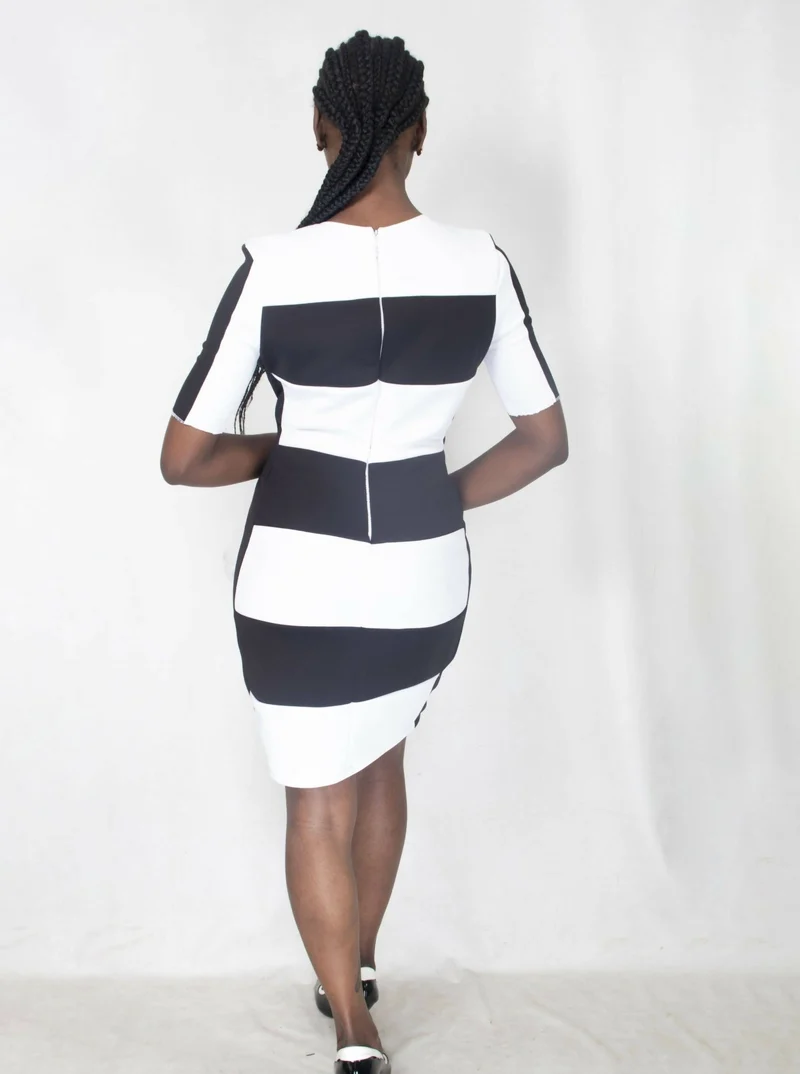 Da'joy Fashions Velha Dress - Black / White