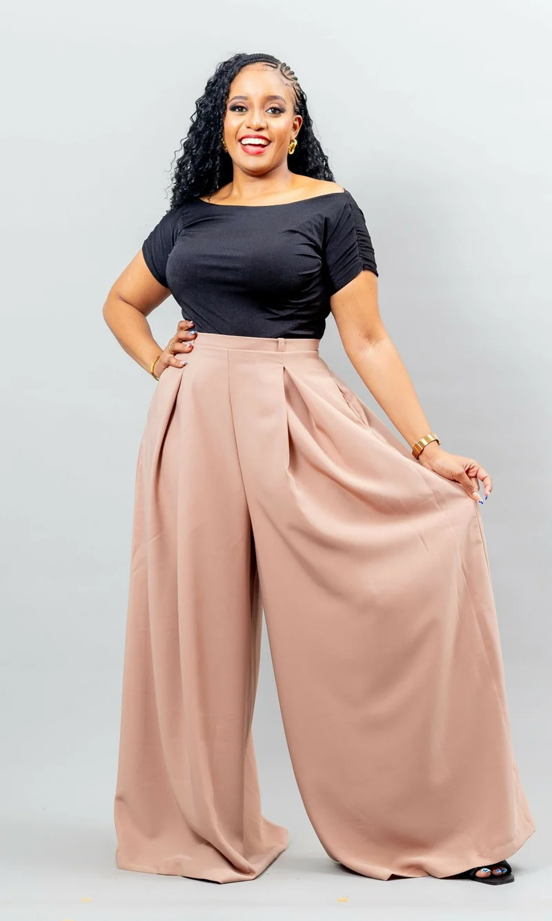 African Yuva Wide Leg Pant - Nude