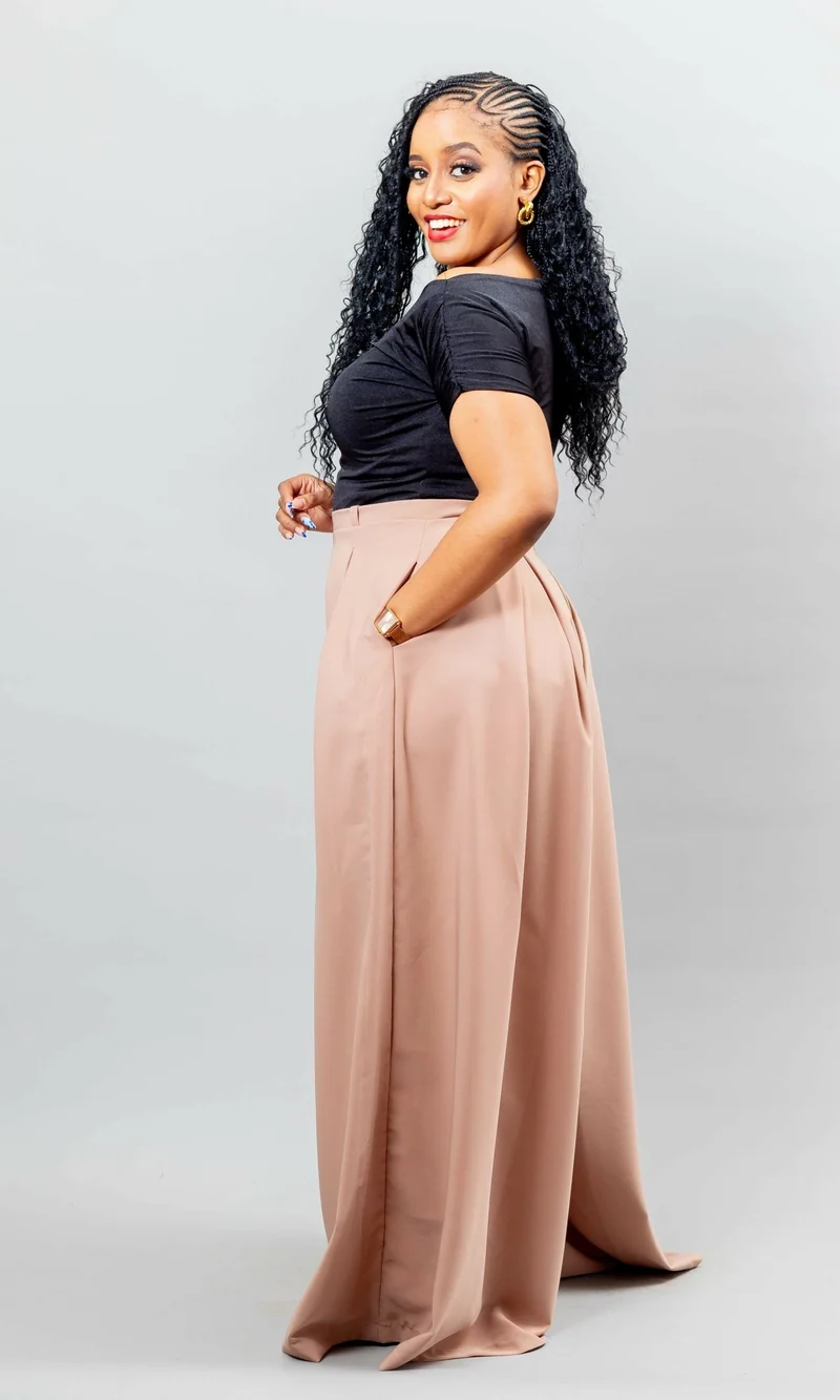 African Yuva Wide Leg Pant - Nude