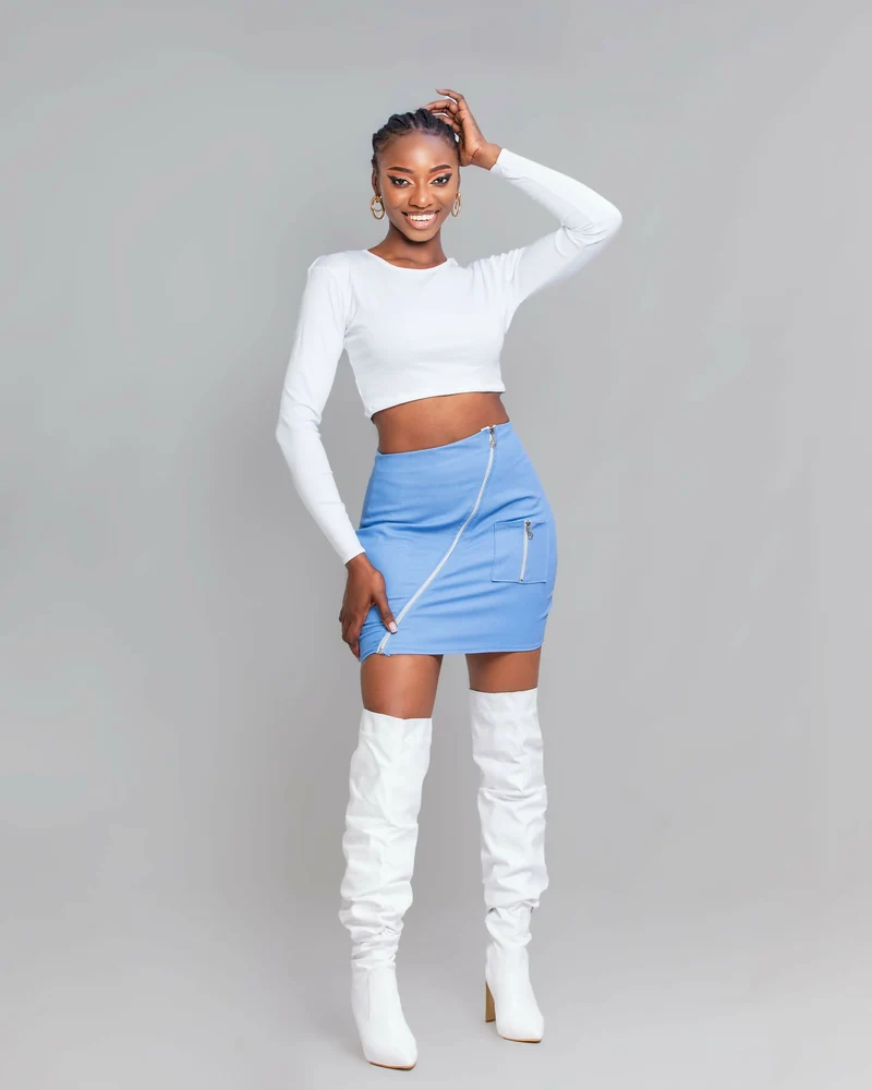 Da'Joy Fashions Hydra Denim Skirt - Blue