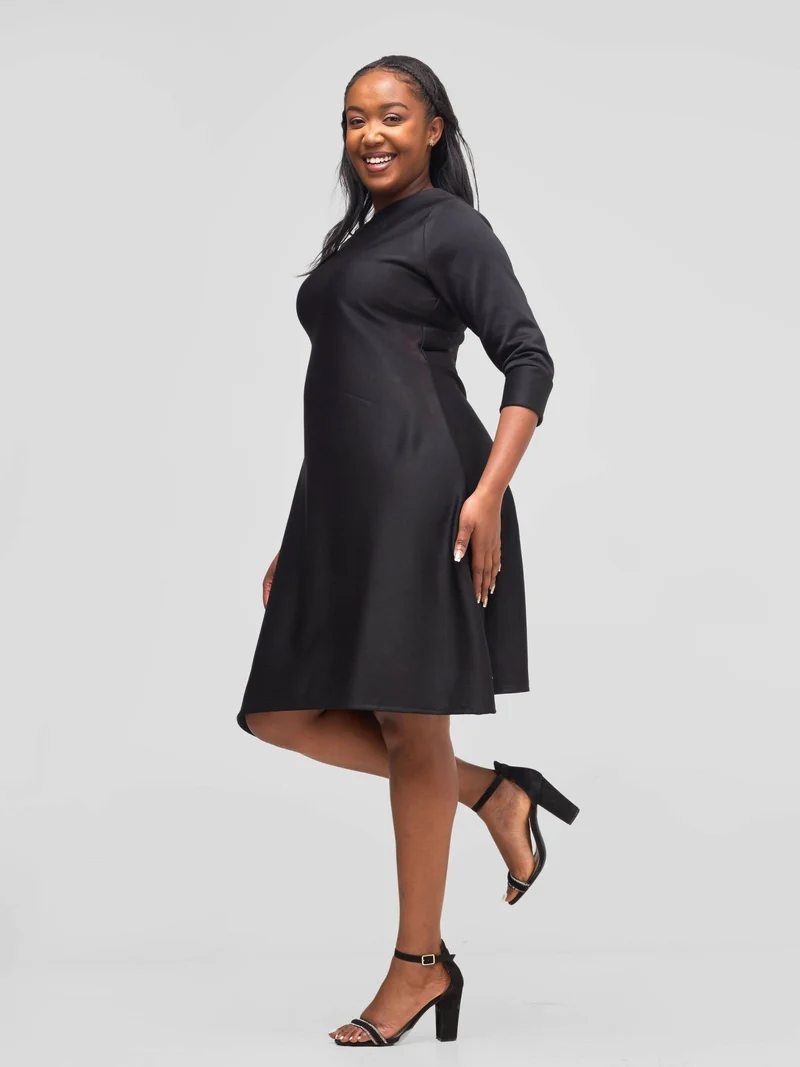 Timyt Urban Wear Decent Elegance Shift Dress - Black