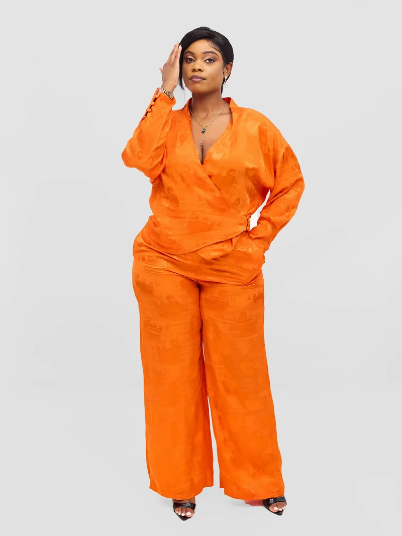 Elegance Fashion Pant Set - Orange