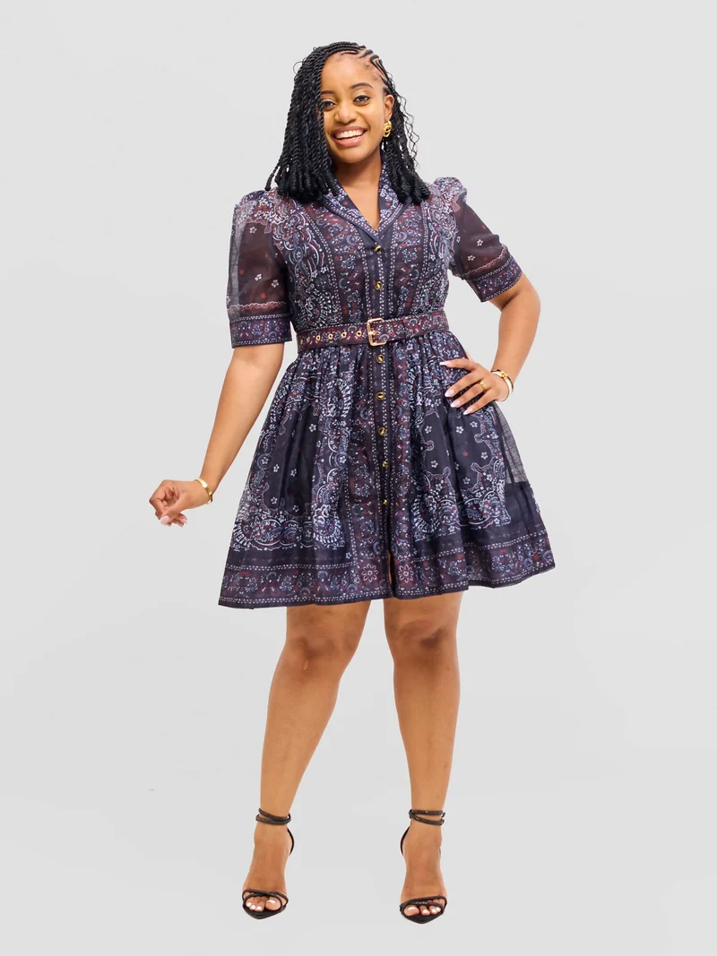 Elegance Fashion Floral Skater Dress - Purple Floral