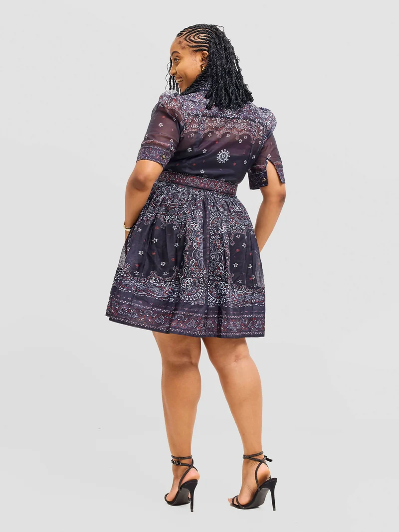 Elegance Fashion Floral Skater Dress - Purple Floral