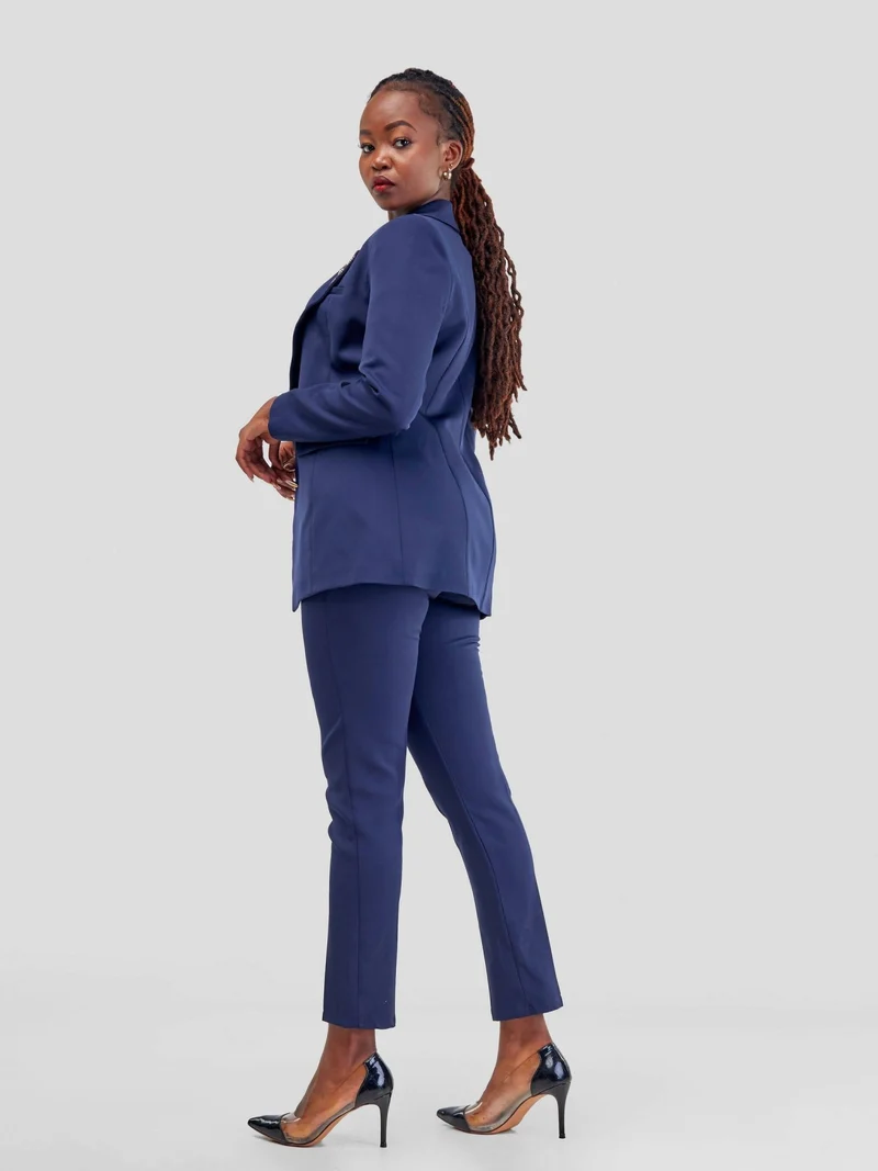 The Fashion Frenzy Pant Suit - Navy Blue