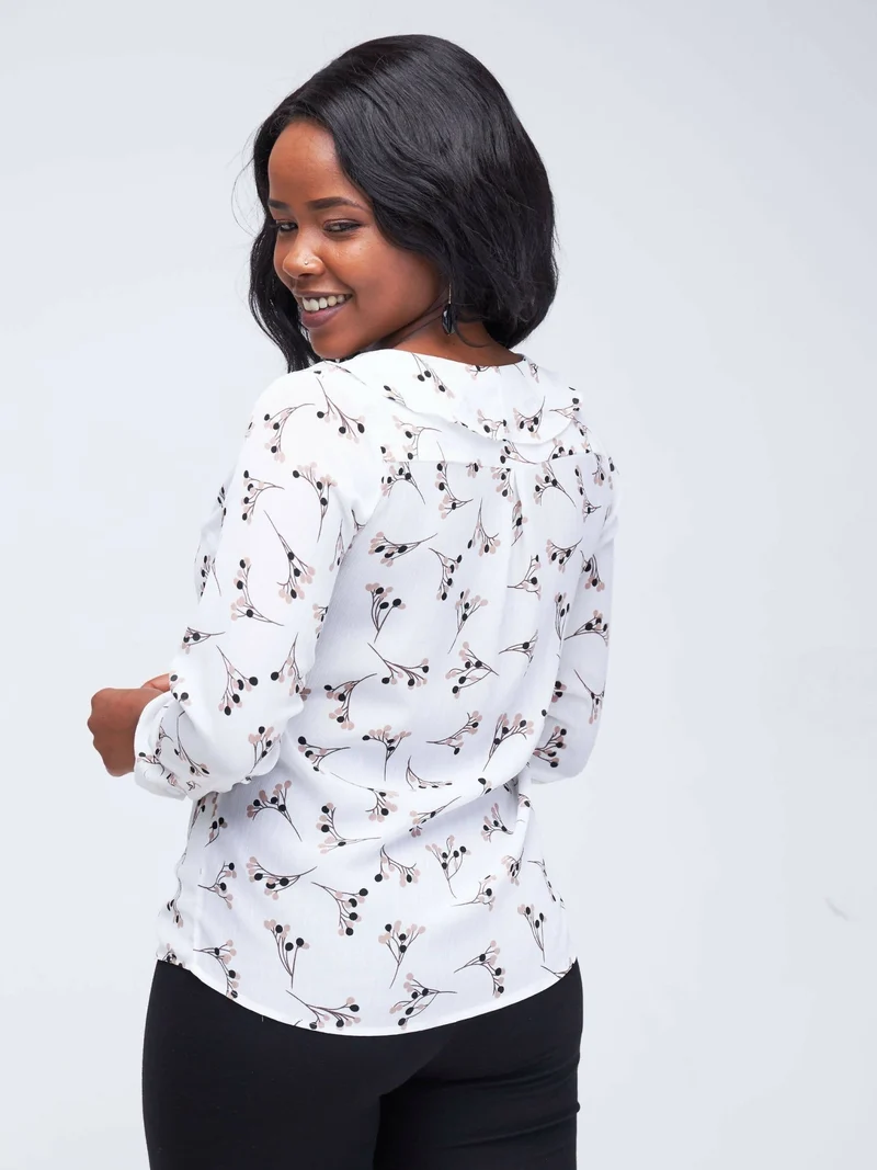 The Fashion Frenzy Floral Blouse - White