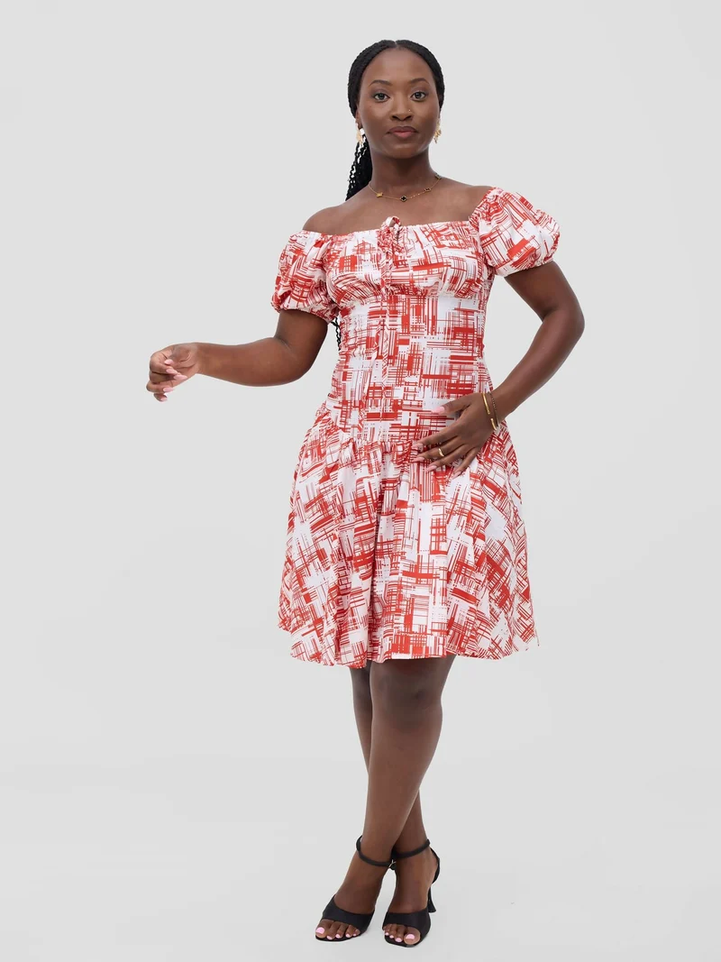 Stylish Sisters Jane Skater Dress - Red / White