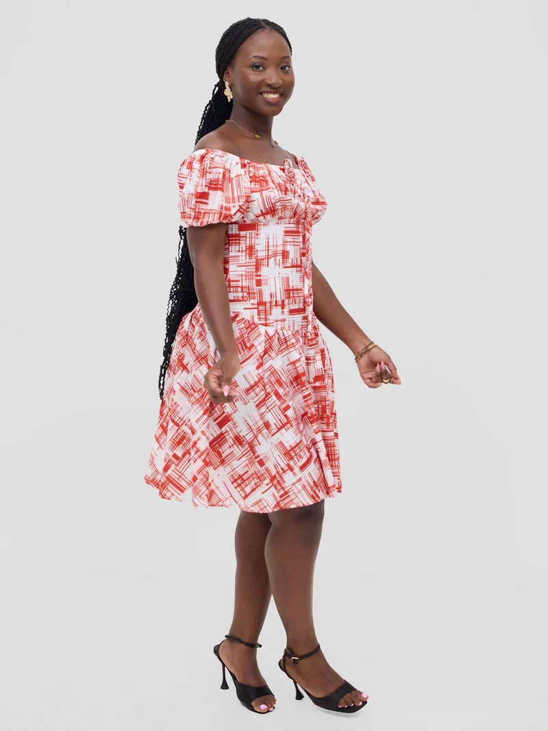 Stylish Sisters Jane Skater Dress - Red / White