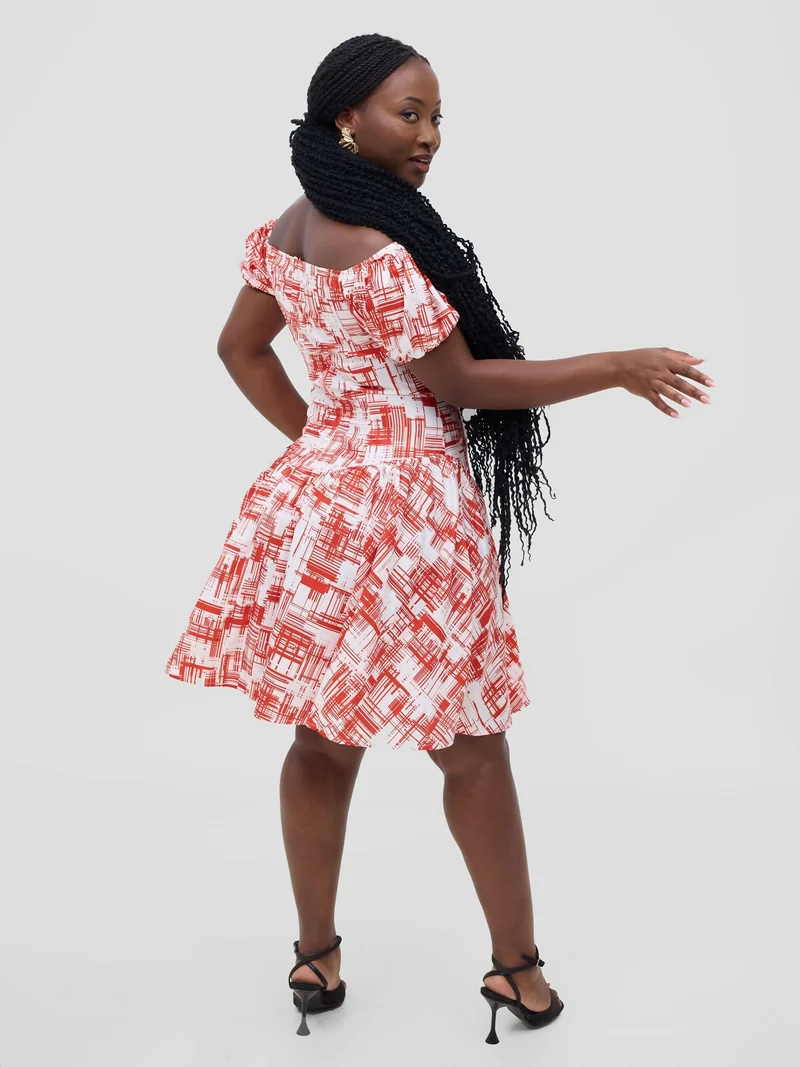 Stylish Sisters Jane Skater Dress - Red / White