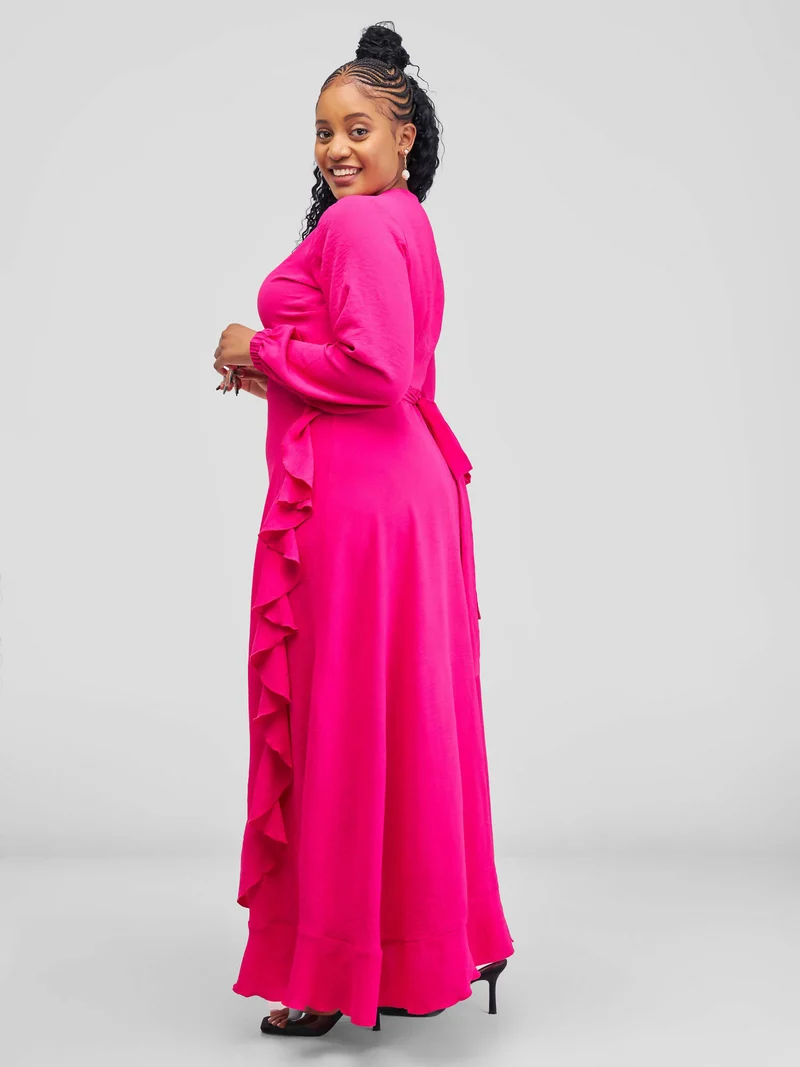 Phyls Collections Maxi Wrap Dress - Pink
