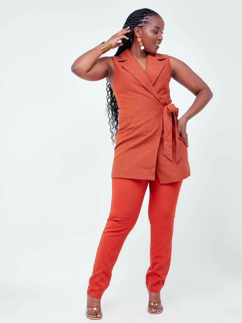 The Fashion Frenzy Trouser - Rust