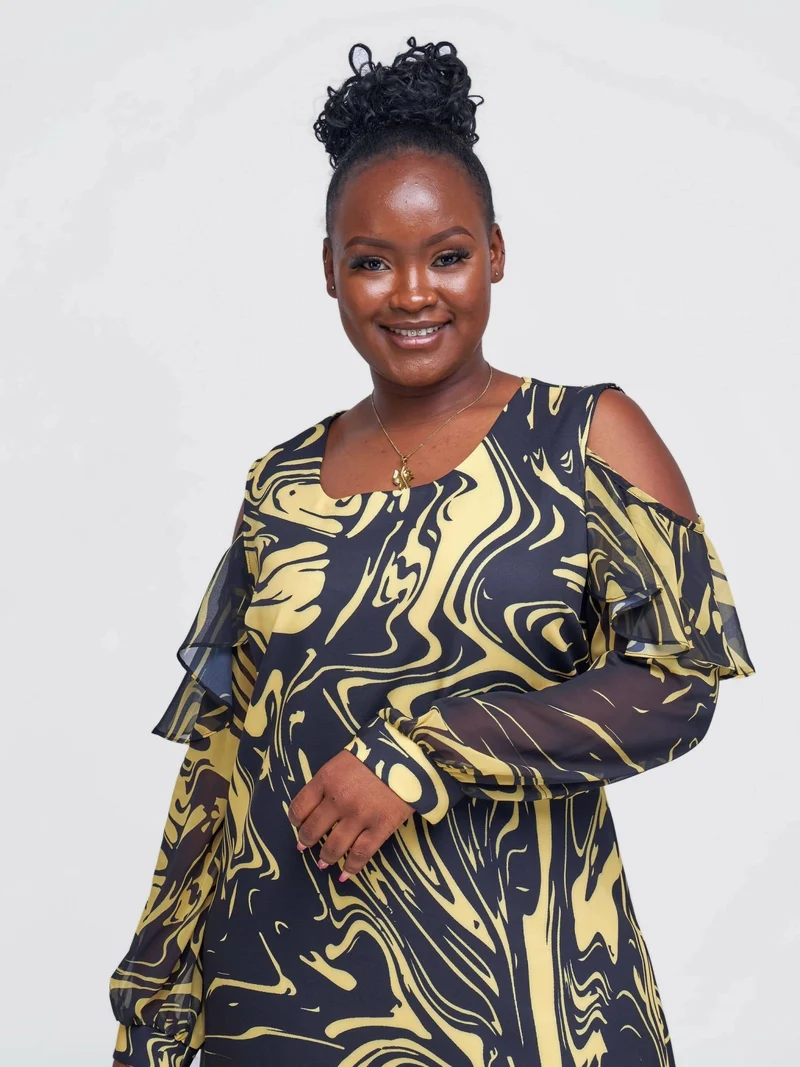 The Fashion Frenzy Off-Shoulder Dress - Yellow