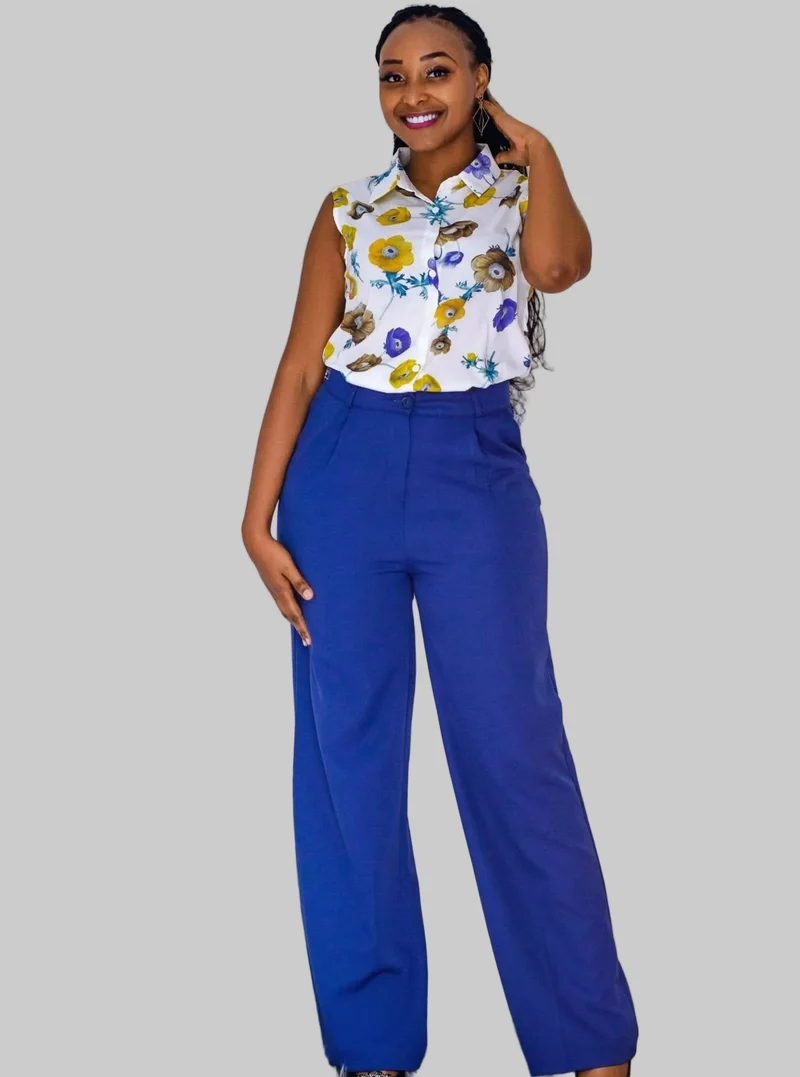 The Fashion Frenzy Flared Trouser - Blue