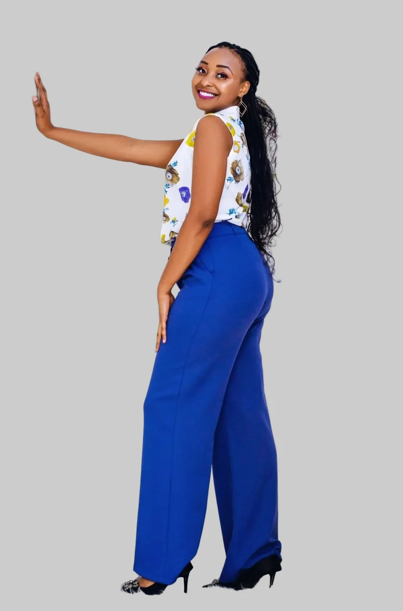 The Fashion Frenzy Flared Trouser - Blue