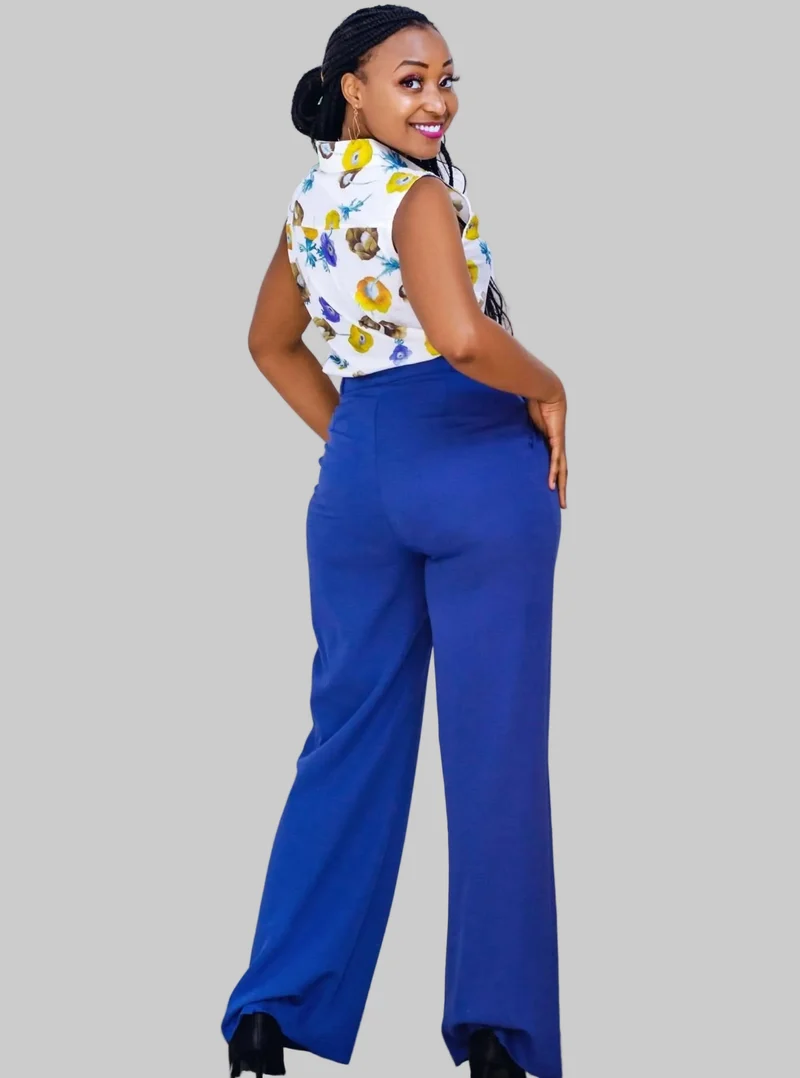 The Fashion Frenzy Flared Trouser - Blue