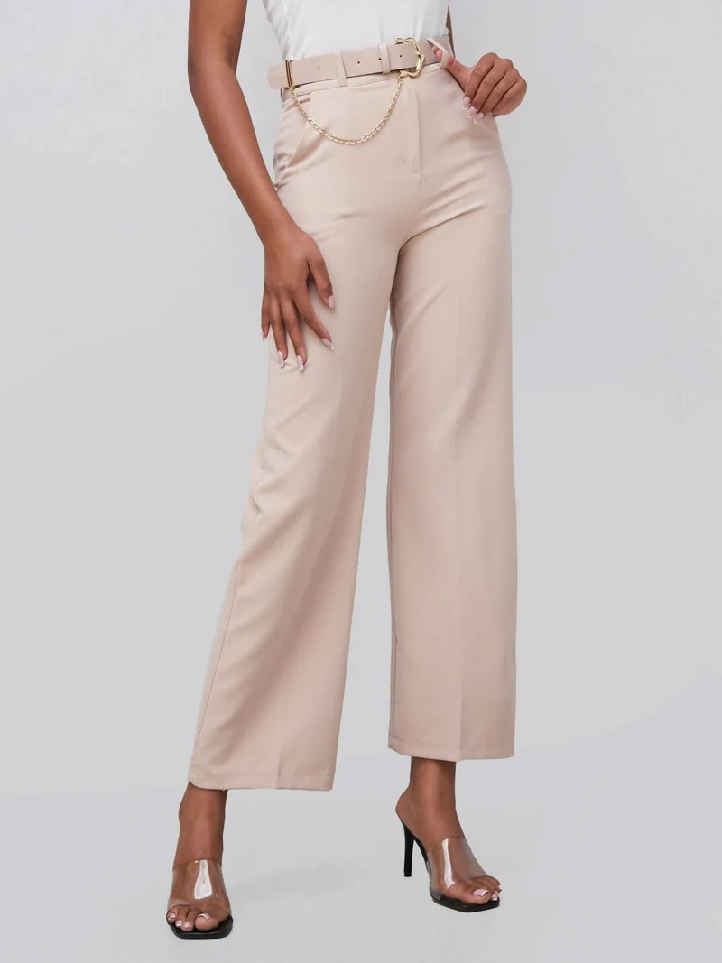 The Fashion Frenzy Flared Trouser - Cream