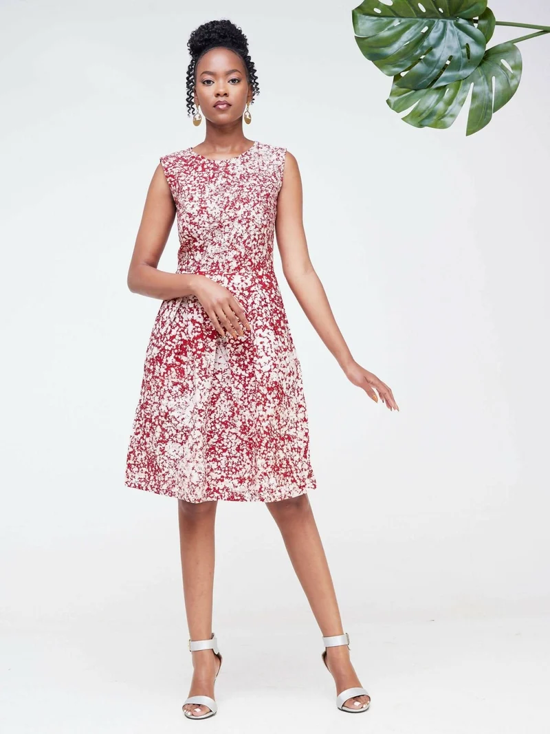 The Fashion Frenzy Wendo Printed Skater - Red